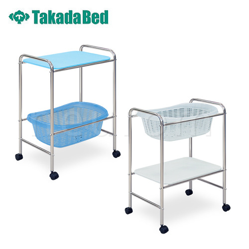 S型レザー棚付脱衣カゴ